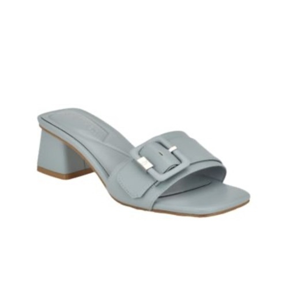Calvin Klein‎ Ariella Block Heeled Mules Slip On Light Blue B sz 7.5